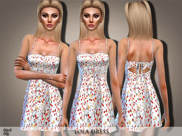 Sims 4 Lola Dress by Black Lily at TSR