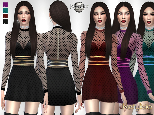 Sims 4 Netylisia dress by jomsims at TSR