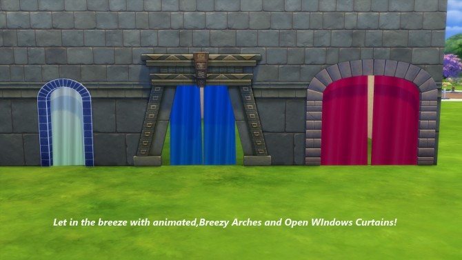 Sims 4 Animated Breezy Curtains for Arches and Open Windows by Snowhaze at Mod The Sims