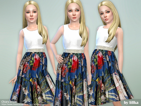 Sims 4 Chiara Dress by lillka at TSR