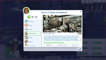 Bookstore Clerk Part-time Career by kittyblue at Mod The Sims