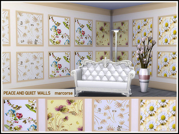 Sims 4 Peace and Quiet Walls by marcorse at TSR