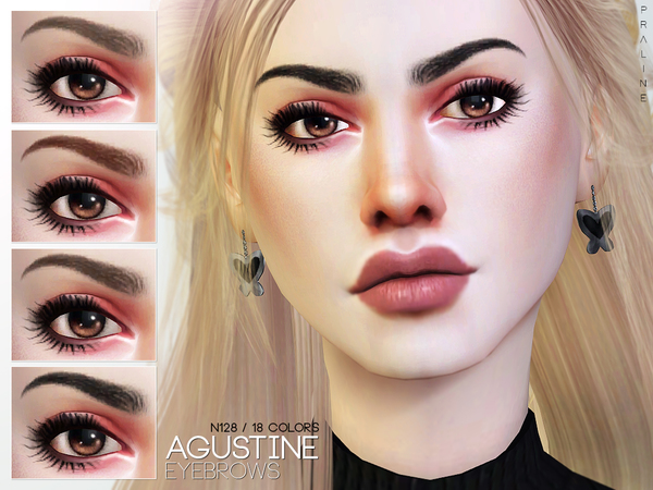 Sims 4 Agustine Eyebrows N128 by Pralinesims at TSR