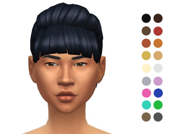 Sims 4 Shot Hair with Bangs by ladyfancyfeast at TSR