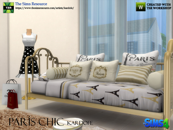 Sims 4 Paris Chic bedroom by kardofe at TSR