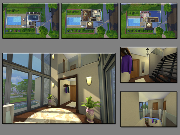 Sims 4 Glass Stone and Steel loft house by matomibotaki at TSR