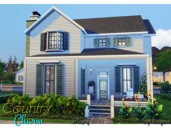 Sims 4 Misty country style family home by Degera at TSR