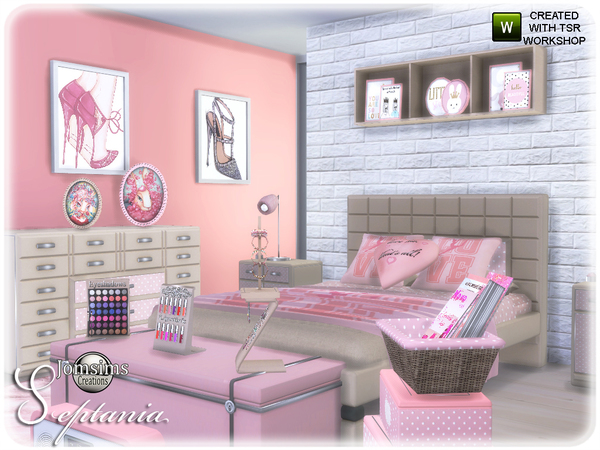 Sims 4 Septania bedroom by jomsims at TSR
