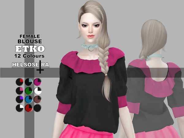 Sims 4 ETKO Blouse by Helsoseira at TSR