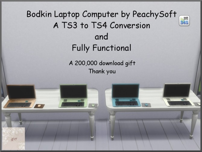 Sims 4 Bodkin Laptop Computer TS3 to TS4 Conversion by augold44 at Mod The Sims