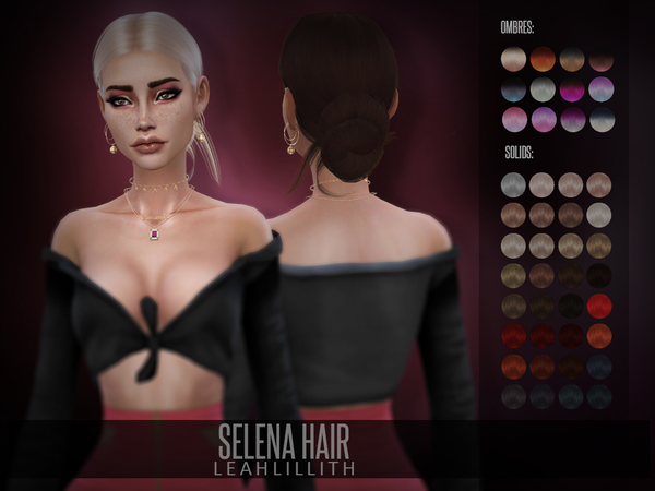 Sims 4 Selena Hair by Leah Lillith at TSR