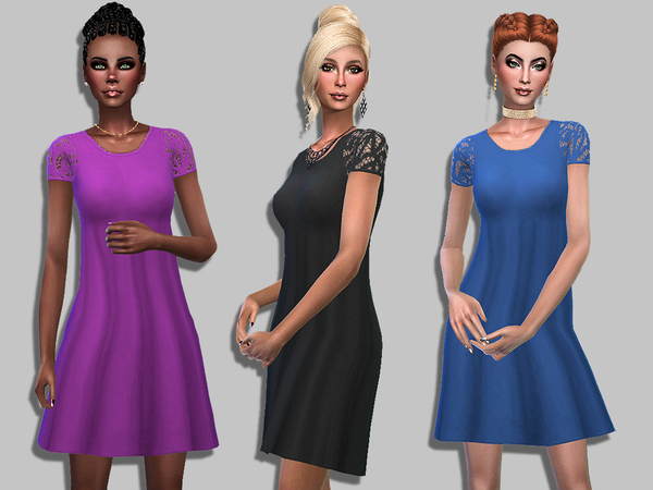 Sims 4 Elise simple dress by Simalicious at TSR