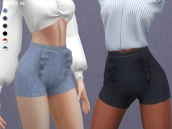 Sims 4 Shorts with falbala by ChloeMMM at TSR