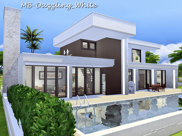 Sims 4 MB Dazzling White house by matomibotaki at TSR