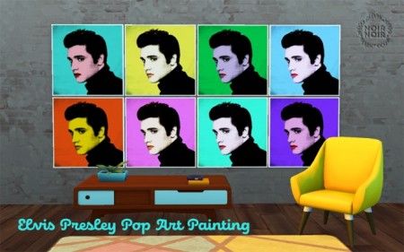 Elizabeth Taylor and Elvis Presley Pop Art Painting by Noir Noir at Mod The Sims