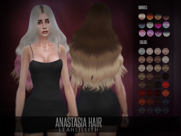 Sims 4 Anastasia Hair by Leah Lillith at TSR