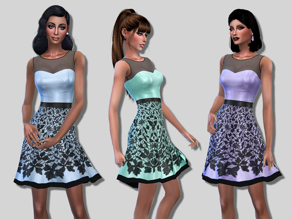 Sims 4 Emylie shiny short dress by Simalicious at TSR