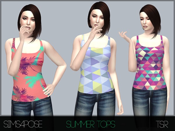 Sims 4 Summer Top by Sims4Pose at TSR