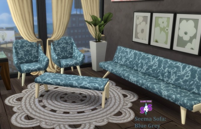 Sims 4 SeemaSofa Set 6 Solid Colours 6 Animal Pattern Colours by wendy35pearly at Mod The Sims