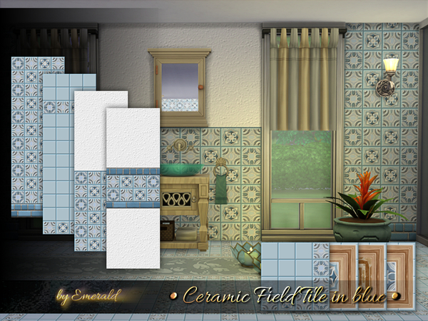 Sims 4 Ceramic Field Tile in blue by emerald at TSR
