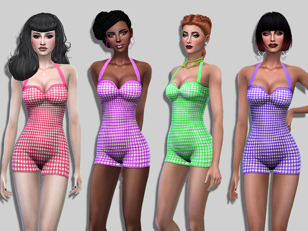 Sims 4 Carole Anne retro swimsuit by Simalicious at TSR