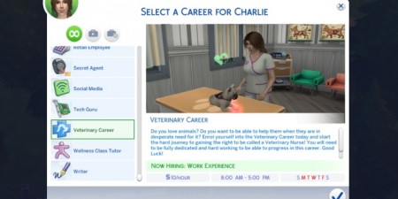 Veterinary Career by SimmerCharlie at Mod The Sims