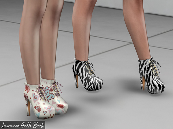 Sims 4 Insomnia Ankle Boots by Genius666 at TSR