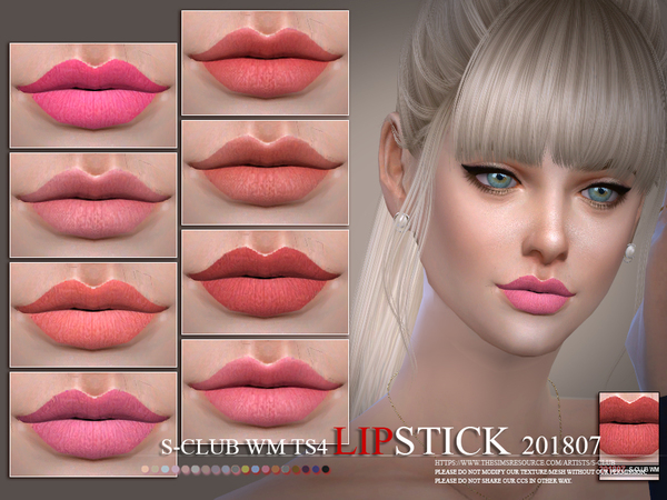 Sims 4 Lipstick 201807 by S Club WM at TSR