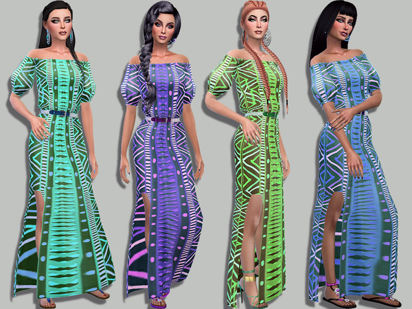 Sims 4 Hermione boho dress by Simalicious at TSR