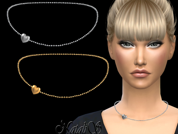 Sims 4 Heart chain necklace by NataliS at TSR