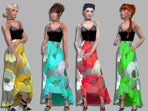 Sims 4 Elora long dress by Simalicious at TSR