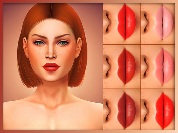 Sims 4 Rosy Red Lipstick by KatVerseCC at TSR