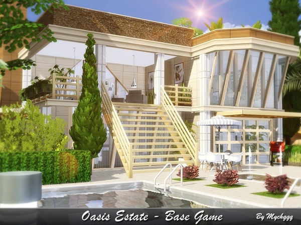 Sims 4 Oasis Estate by MychQQQ at TSR