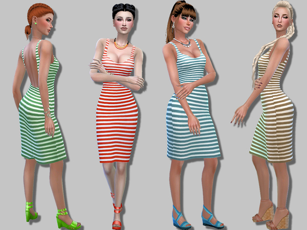 Sims 4 Fashion backless dress by Simalicious at TSR