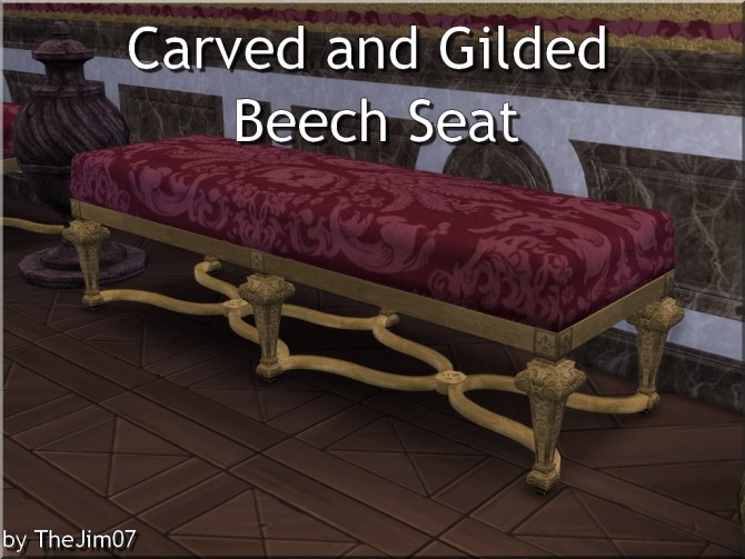 Sims 4 Carved and Gilded Beech Seat by TheJim07 at Mod The Sims