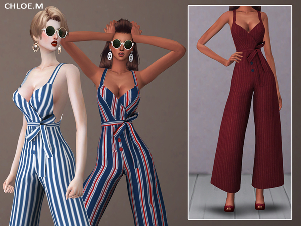 Sims 4 Jumpsuit with bowknot by ChloeMMM at TSR
