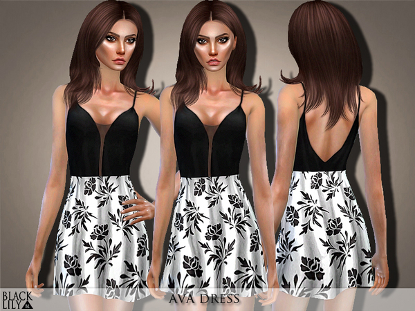 Sims 4 Ava Dress by Black Lily at TSR