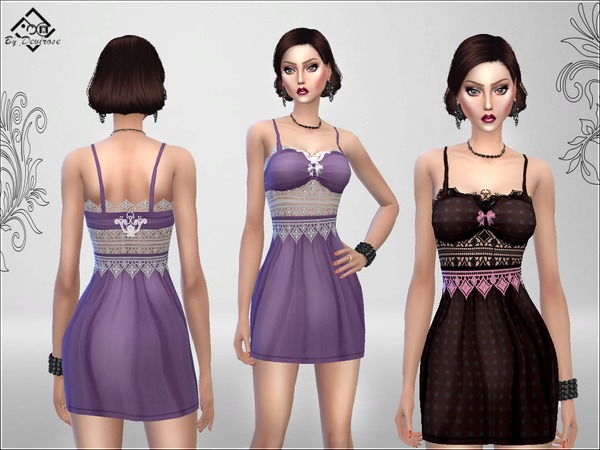 Sims 4 Elegant Nightgown by Devirose at TSR