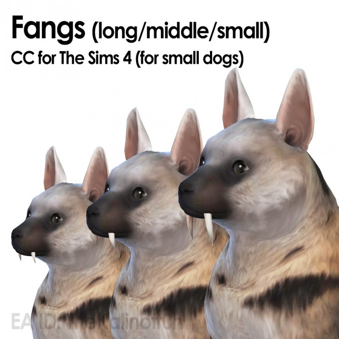 Sims 4 Fangs for small dogs and cats at Kalino
