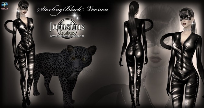 Sims 4 Starling set jumpsuit + mask NOIR at Jomsims Creations