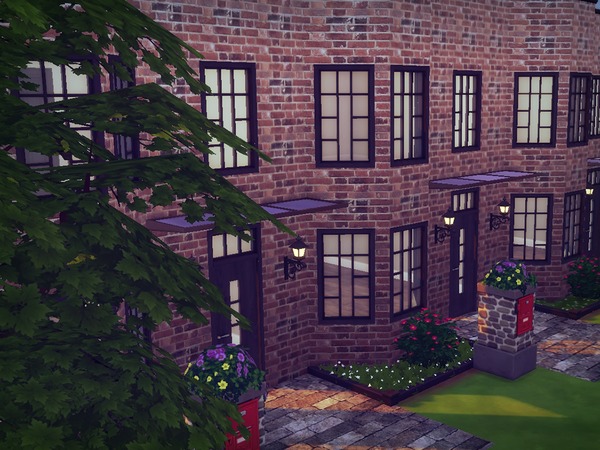 Sims 4 Modern Brick Townhouses by nelliechan6675 at TSR