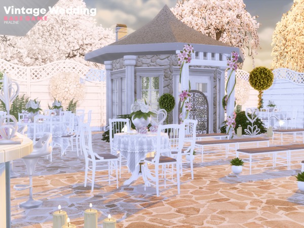 Sims 4 Vintage Wedding lot by Pralinesims at TSR