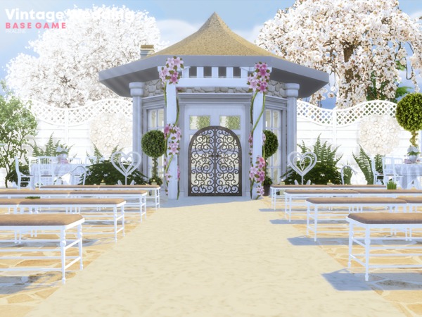 Sims 4 Vintage Wedding lot by Pralinesims at TSR