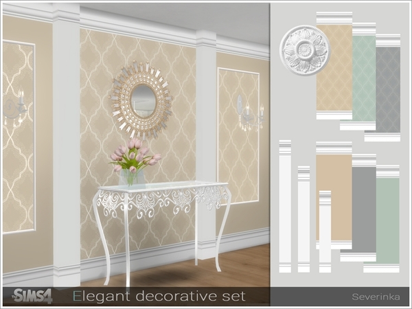 Sims 4 Elegant decorative set by Severinka at TSR