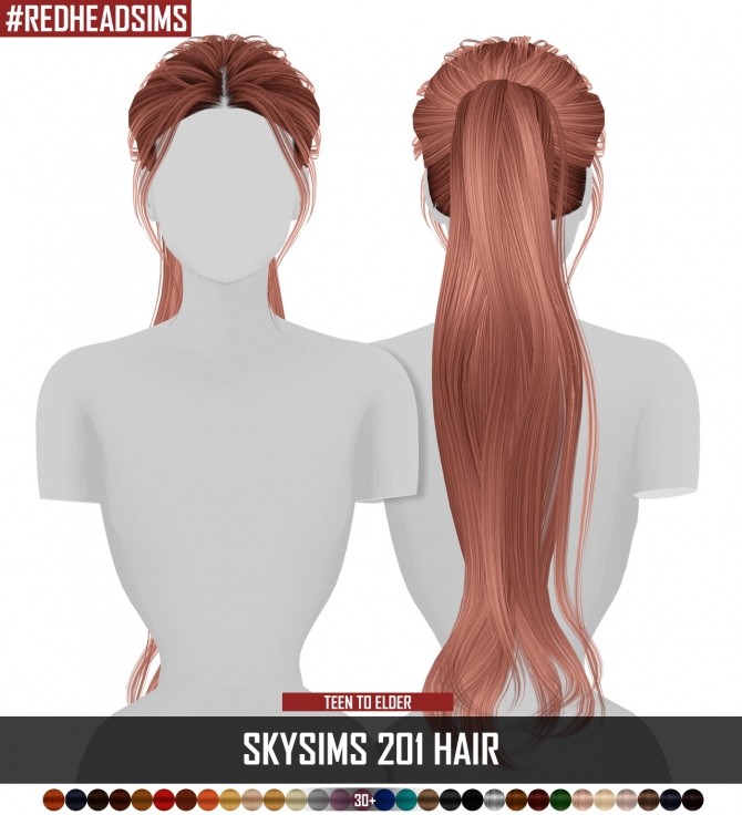 Sims 4 SKYSIMS 201 HAIR 2T4 by Thiago Mitchell at REDHEADSIMS