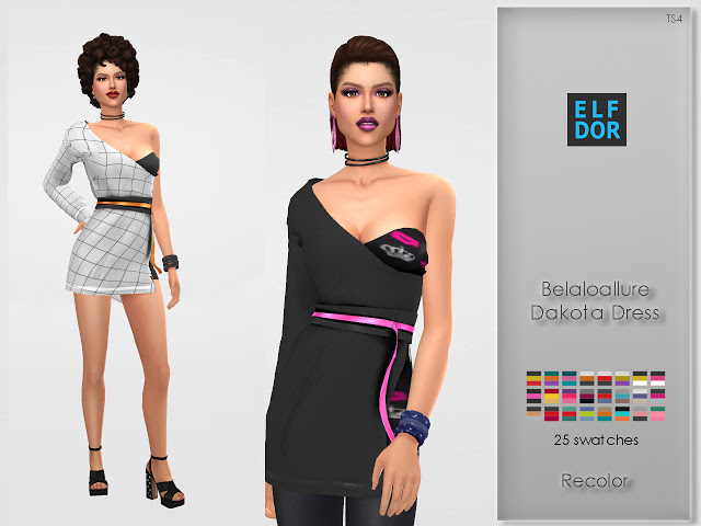 Sims 4 Belaloallure Dakota Dress Recolor at Elfdor Sims