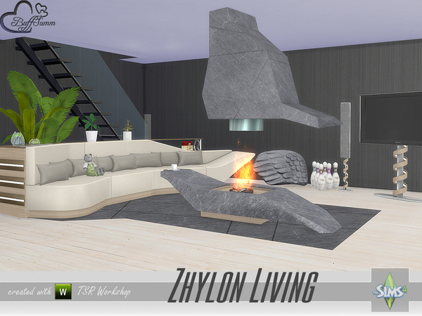 Sims 4 Zhylon Livingroom by BuffSumm at TSR