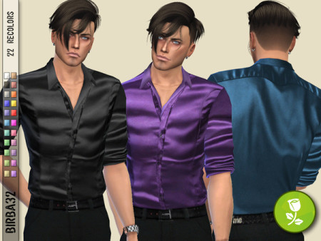 Silk shirt for man by Birba32 at TSR » Sims 4 Updates