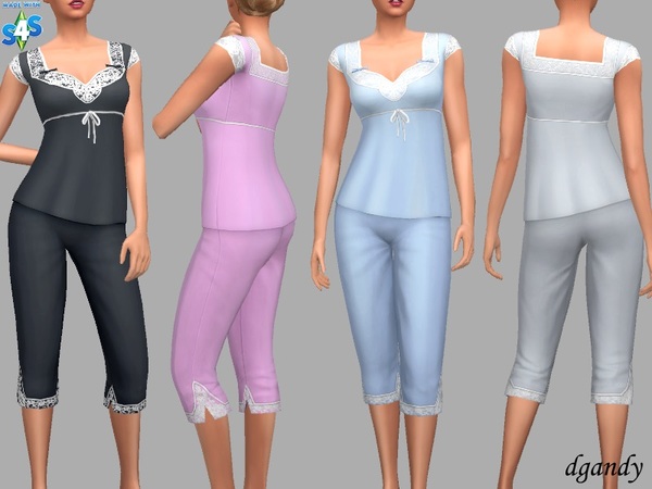 Sims 4 Irene Silk PJs by dgandy at TSR