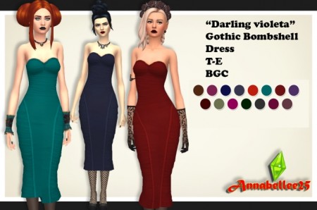 Darling Violeta Gothic Bombshell Dress by Annabellee25 at SimsWorkshop